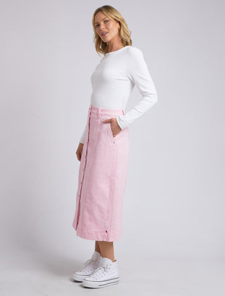 Elm Skirt Florence Button Thru Splendid Pink [sz:size 10]