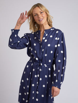 Elm Dress Dottie Navy [sz:size 10]