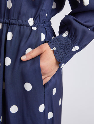 Elm Dress Dottie Navy [sz:size 10]