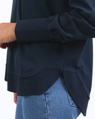 Foxwood Crew Farrah L/s - Navy [sz:size 10]