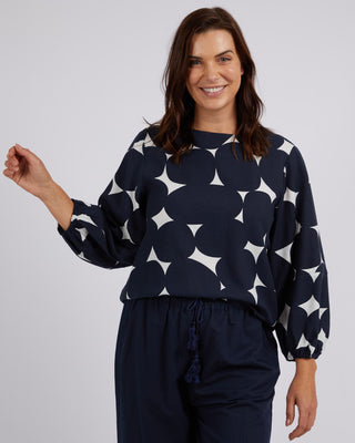 Elm Top Demi Spot Navy [sz:size 10]