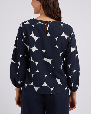 Elm Top Demi Spot Navy [sz:size 10]