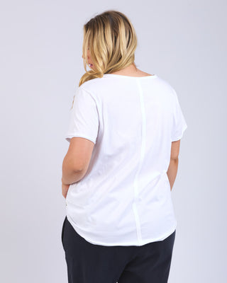 Elm Tee S/s Pima Vee - White [sz:size 8]