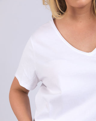 Elm Tee S/s Pima Vee - White [sz:size 8]