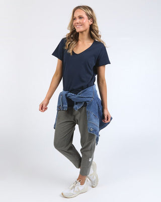 Elm Tee S/s Pima Vee - Navy - Tees