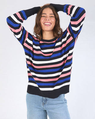 Elm Knit Logan Stripe - Navy/ French Blue/ Charm Pink Stripe [sz:medium]