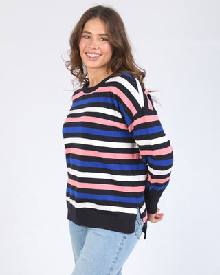 Elm Knit Logan Stripe - Navy/ French Blue/ Charm Pink Stripe [sz:medium]