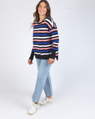 Elm Knit Logan Stripe - Navy/ French Blue/ Charm Pink Stripe [sz:medium]