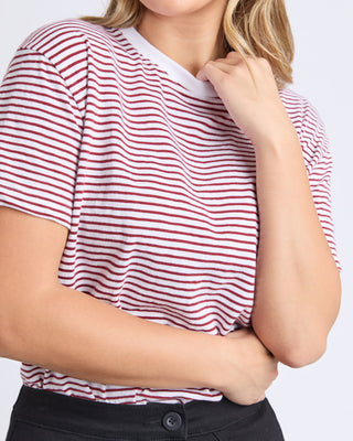 Foxwood Tee Hutch Stripe - Russet Brown & White Stripe [sz:size 10]