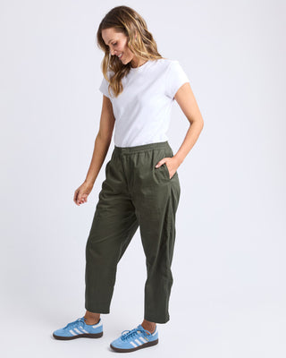 Elm Pant Relaxed Ankle - Khaki [sz:size 10]