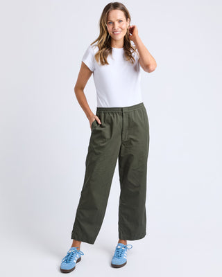 Elm Pant Relaxed Ankle - Khaki [sz:size 10]