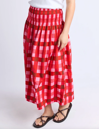 Elm Skirt Eden - Poppy Check [sz:size 10]