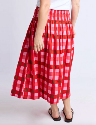 Elm Skirt Eden - Poppy Check [sz:size 10]