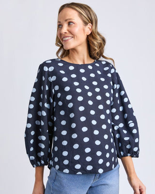 Elm Top Dotty - Classic Navy Spot - Tops