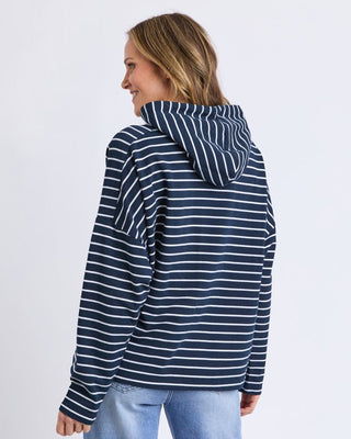 Elm Hoodie Rhea - Navy/white Stripe - Tops
