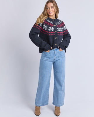 Foxwood Knit Verbier Crew -  Dark Sapphire [sz:size 10]