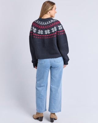 Foxwood Knit Verbier Crew -  Dark Sapphire [sz:size 10]