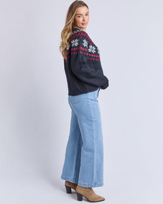 Foxwood Knit Verbier Crew -  Dark Sapphire [sz:size 10]