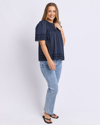 Foxwood Juna Top - Navy [sz:size 8]