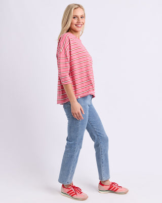 Elm Anya Tee - Stripe -  Pink Lemonade Stripe [sz:size 10]