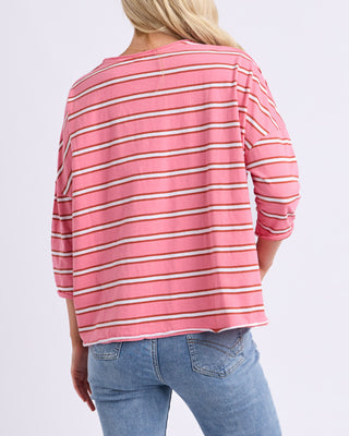 Elm Anya Tee - Stripe -  Pink Lemonade Stripe [sz:size 10]