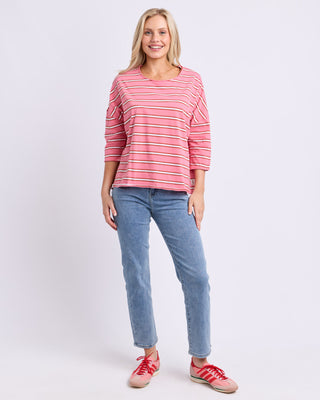 Elm Anya Tee - Stripe -  Pink Lemonade Stripe [sz:size 10]