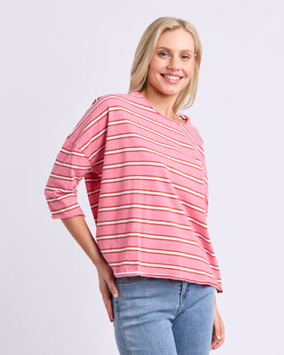Elm Anya Tee - Stripe -  Pink Lemonade Stripe [sz:size 10]