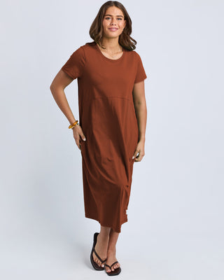 Elm Diana S/s Dress - Earth Brown [sz:size 10]