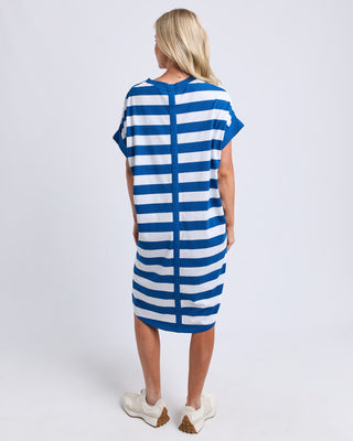 Elm Dress Mckinley - China Blue & White Stripe [sz:size 10]
