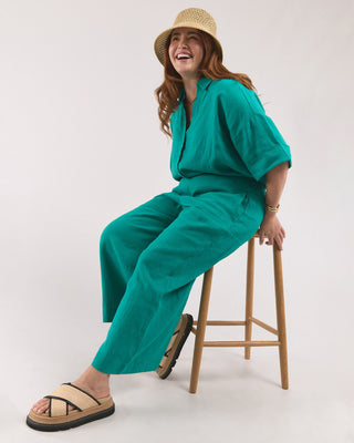 Elm Linen Holiday Pants - Irish Green [sz:size 10]