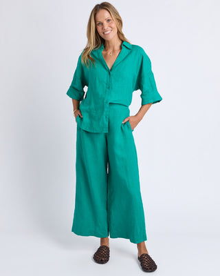 Elm Linen Holiday Pants - Irish Green [sz:size 10]