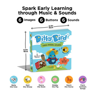 Ditty Bird Farm Animals Sounds Board Book