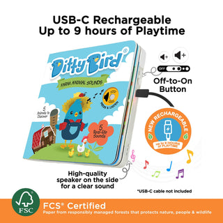 Ditty Bird Farm Animals Sounds Board Book