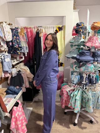 Naturals By O&j Jacket - Placid Blue | Pink Poppies