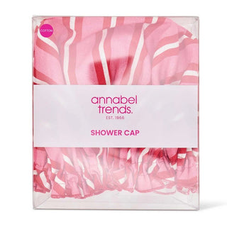 Annabel Trends Shower Cap - Red & Pink Stripe