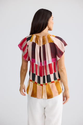 Brave&true Boulevard Top - Painterly Geo | Pink Poppies