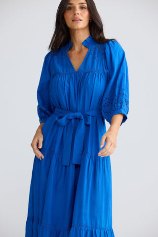 Brave&true Daytona Midi Dress - Cobalt | Pink Poppies