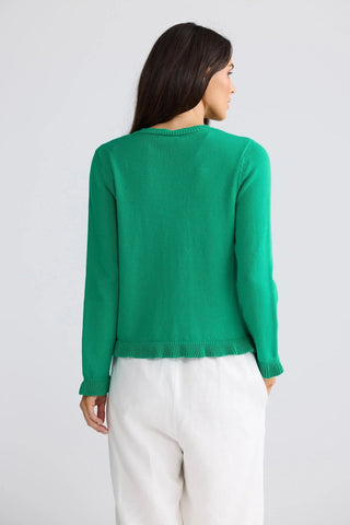 Brave&true Lorrie Frill Cardi - Jade