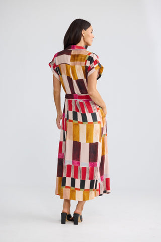 Brave&true Portia Dress - Painterly Geo | Pink Poppies
