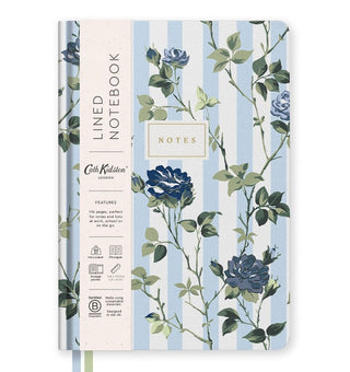 Cath Kidston Notebook A5 Hard Cover - Blue Stripe Floral