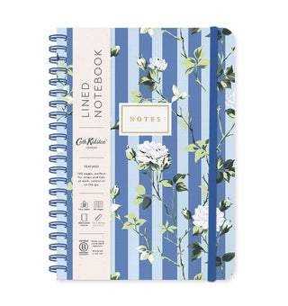 Cath Kidston Notebook B6 Spiral - Blue Stripe Floral