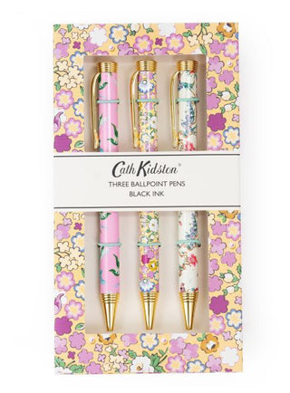 Cath Kidston Pen Box Set 3 Luxury | Pink Poppies