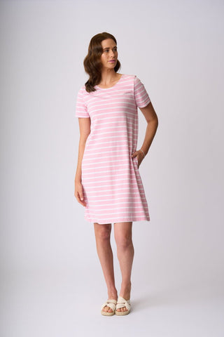 Charlie Jane Alexandra Dress - Rose White Stripe [sz:xs]