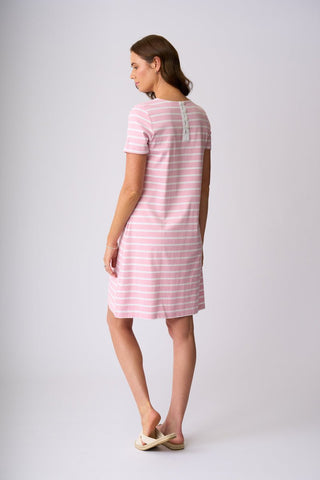 Charlie Jane Alexandra Dress - Rose White Stripe [sz:xs]