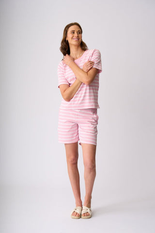 Charlie Jane Koromiko Shorts - Rose White Stripe [sz:small]