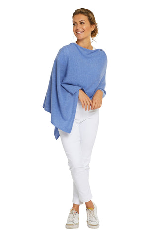 Classic Topper Cashmere Cornflower Blue | Pink Poppies