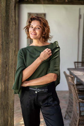 Classic Topper Cashmere Olive | Pink Poppies