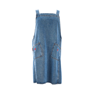 Denim Apple Embroidery Apron | Pink Poppies