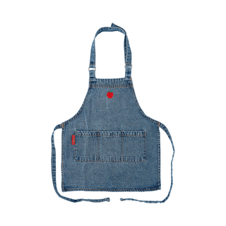 Denim Apple Embroidery Apron - Kids | Pink Poppies