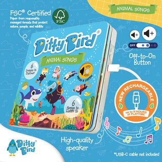 Ditty Bird Sound Book Usb-c - Animal Songs